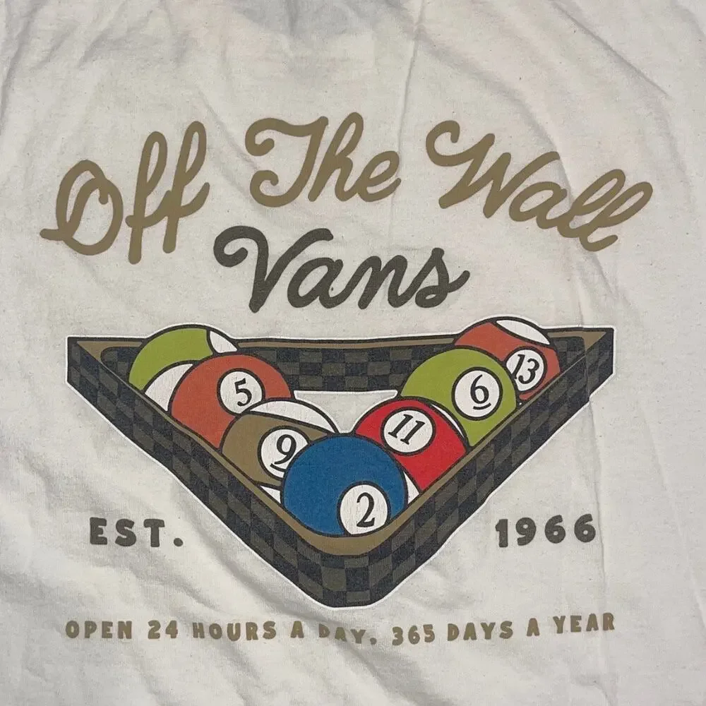 Vans off the wall Pool Club Billiards Graphic T-Shirt Classic Fit Large Skater - Picture 4 of 4